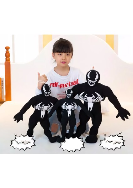 Marvel Zehirli Öfke Venom Aksiyon Figür Peluş Oyuncak Büyük Boy 60 Cm.