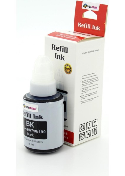 GI-490 - 590 Siyah Muadil Mürekkep/ Pixma G1400 / G2400 / G3400