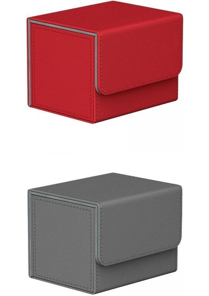 Tcg Gray + Kırmızı Için Sağlam Kart Güverte Kutusu Depolama Tutucu Kartları Case Albüm Organizatörü