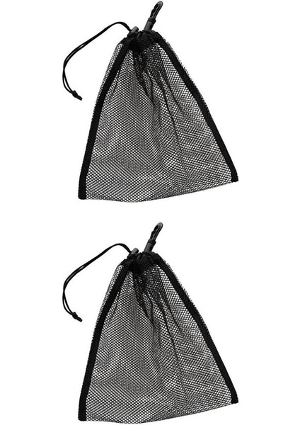 2pcs Seyahat Siyah Polyester Örgü Çanta Çantası 30 Golf Tenis Topları Yüzmek