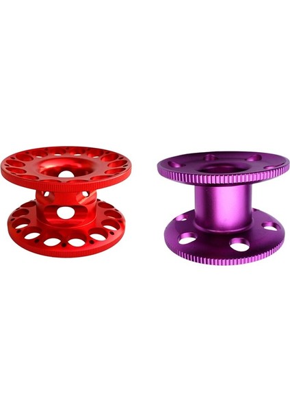 2 Adet Tüplü Dalış Parmak Makarası Makarası - Alüminyum Alaşımı, Kompakt, Hafif, Dayanıklı - Mor - Mor