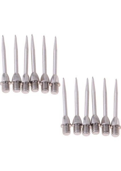 12PCS Çelik Dart Değiştirme Dönüşüm Noktası Çekiç Başlık Uçları Şaftlar Parçalar Gümüş