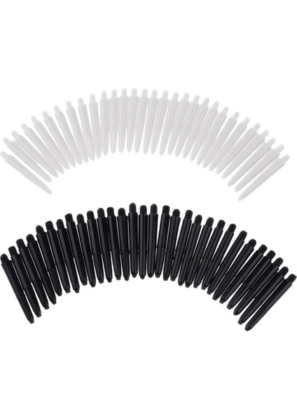 60 Adet 35MM 2ba Iplik Plastik Gövdeler / Şaftlar Beyaz Siyah