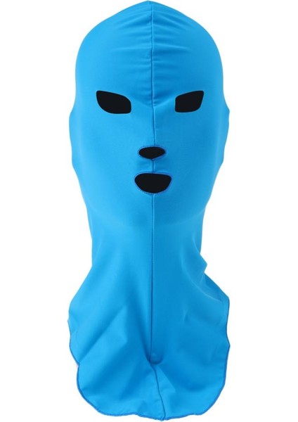 Yüzme Şapkası Güneş Kremi Uv Koruma Tam Yüz Maske Boyun Kapağı Beyaz ve Mavi