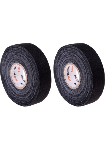 2 Rulo Dayanıklı Siyah Kumaş Hokey Çubuk Bant Pro Kalitesi 1 "x 25 Yarda