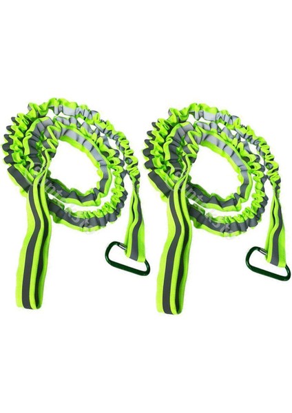 2x Kayık Tekne Kano Kürek Tasması Olta Avı Çubuk Tether Bungee Kordon Yeşili