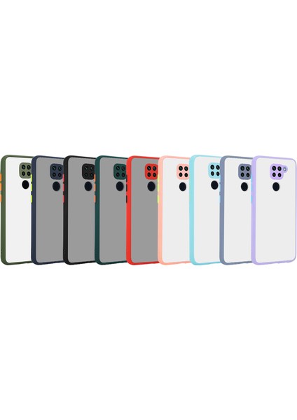 Xiaomi Redmi Note 9 Kılıf Silikon Kenarlı Kamera Korumalı Buzlu Hux Kapak