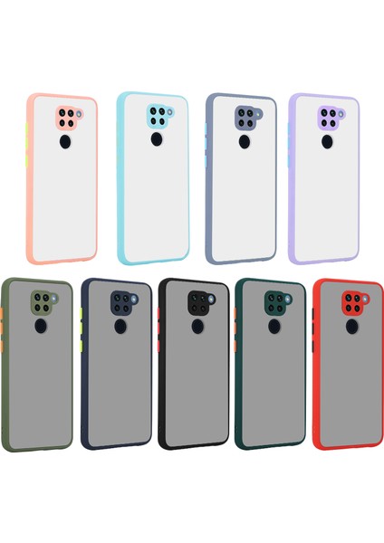 Xiaomi Redmi Note 9 Kılıf Silikon Kenarlı Kamera Korumalı Buzlu Hux Kapak