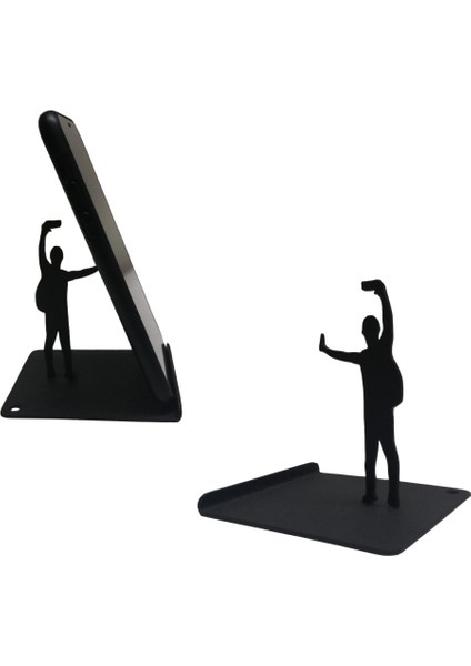 Masaüstü Telefon Tutucu Metal-Selfie Çeken Erkek