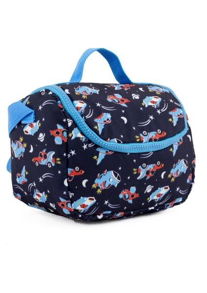Uzay Araba Desenli Lacivert Yıkanabilir Isı Korumalı Erkek Beslenme Çantası