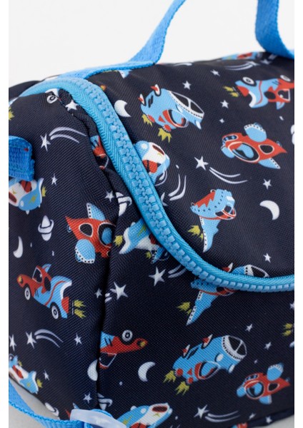 Uzay Araba Desenli Lacivert Yıkanabilir Isı Korumalı Erkek Beslenme Çantası modelleri