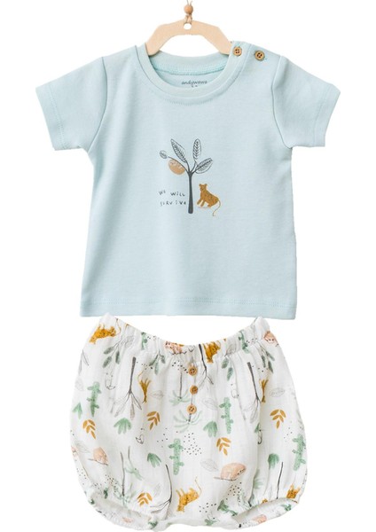 Kız Bebek Doğa Temalı Yeşil Alt Üst Takım AC21911R