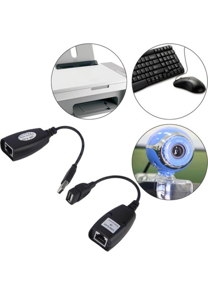 RJ45 USB Ek Uzatıcı CAT5E 6 Kablosu Ekleme Extender 45 Metre