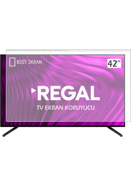Regal 42R6000 Tv Ekran Koruyucu - Regal 42" Inç Tv Ekran Koruyucu Şeffaf Paneli