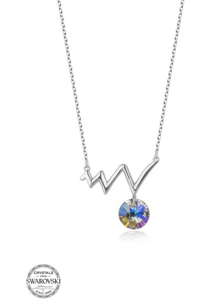 Swarovski Kalp Ritim 925 Ayar Gümüş Kolye