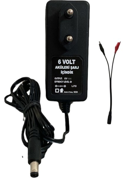 Oyuncak Araba Aküsü Şarj Adaptörü 6 Volt 2AMPER Maşalı