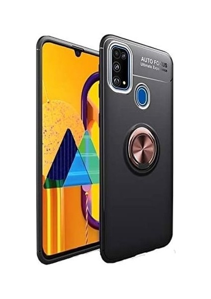 Samsung Galaxy M31 Kılıf Yüzüklü Manyetik Ravel Silikon