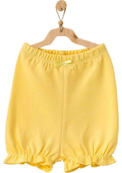 Kız Bebek Ananas Desenli Alt Üst Sarı Şort Takım AC21633R