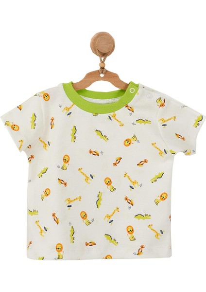 Erkek Bebek Hayvan Motifli 2li Tişört Takımı AC22537