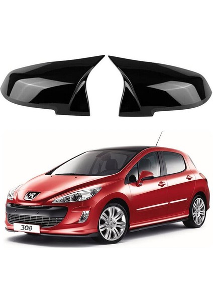 X-Large Garage Peugeot 308 07-13  Araca Özel Batman Yarasa Ayna Kapağı Pianoblack