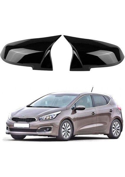 X-Large Garage Kia Ceed 12-18 Araca Özel Batman Yarasa Ayna Kapağı Pianoblack