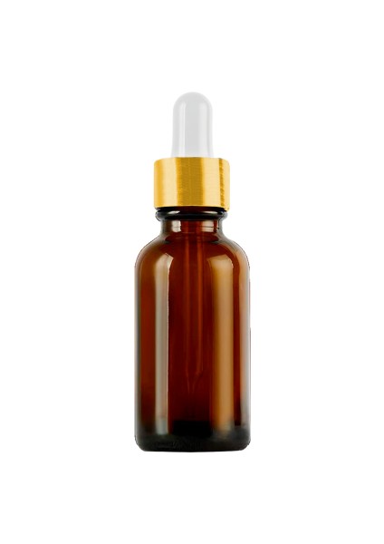 20 cc Amber Damlalık Metal Gold Sızdırmaz Kapaklı 20 ml Dropper Cam Serum Şişesi 1 Adet
