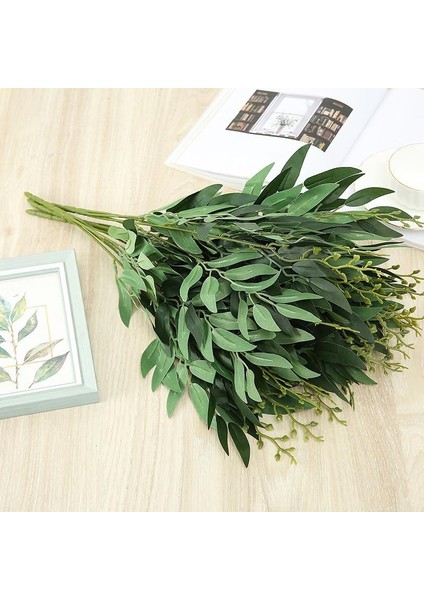 Yapay Çiçek Zeytin Yaprağı Demeti 5 Dallı 50CM Yeşil