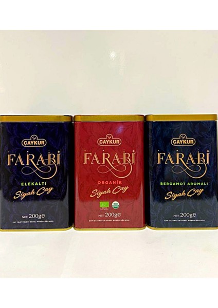 Hediyelik Farabi Elekaltı + Bergamotlu + Organik Çay 3 x 200 gr