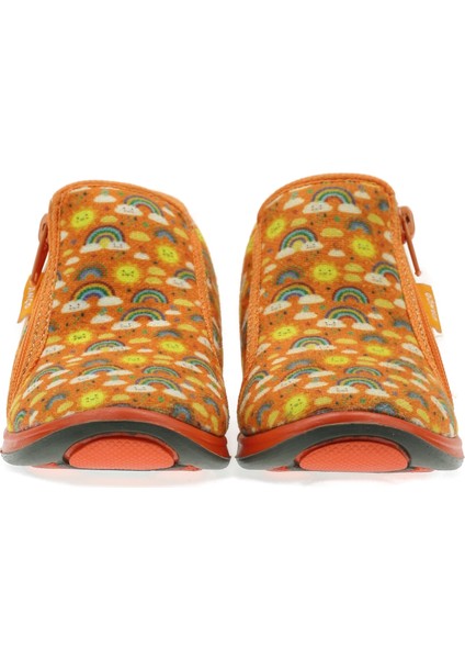 Kız Çocuk Gökkuşağı Desenli Fermuarlı Panduf fiyatları