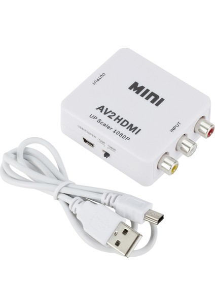 Av Tos Input (Giriş) & HDMI Output (Çıkış) 1080P USB Power Destekli Hd Video Converter Çevirici