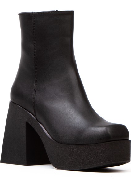 Kadın Siyah Yüksek Topuklu Fermuarlı Bot fiyatları