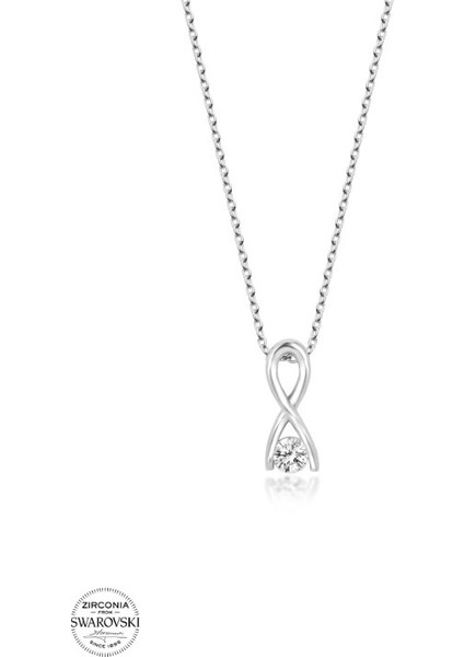 Swarovski Zirconia Elmas Montür 925 Ayar Gümüş Kolye