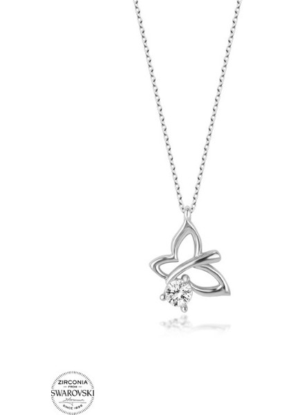 Swarovski Zirconia Yusufçuk 925 Ayar Gümüş Kolye