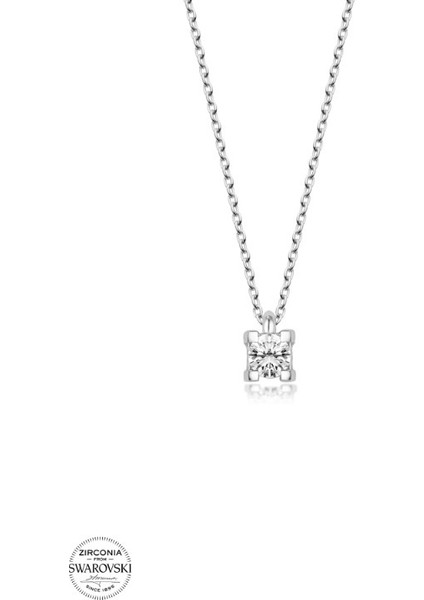 Swarovski Crystal Baget 925 Ayar Gümüş Kolye