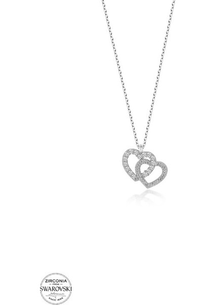 Swarovski Zirconia Kalp 925 Ayar Gümüş Kolye