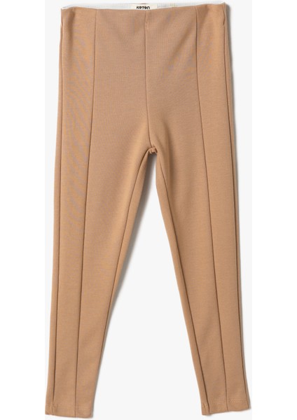 Basic Tayt Fitilli Elastik Yüksek Bel