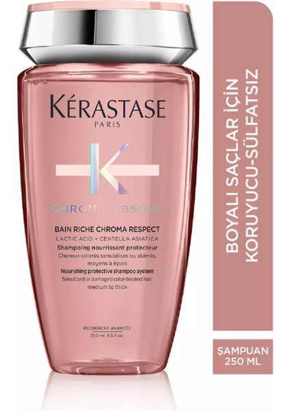Chroma Absolu Bain Riche Boyalı Saçlar Için Renk Koruyucu Şampuan 250 ml