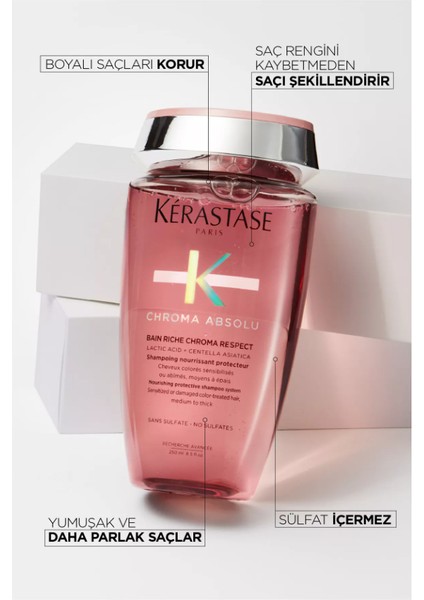 Chroma Absolu Bain Riche Boyalı Saçlar Için Renk Koruyucu Şampuan 250 ml