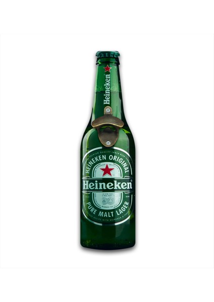 Duvar Tipi Şişe Açacağı Ahşap Bira Açacağı Heineken Şişe Modeli
