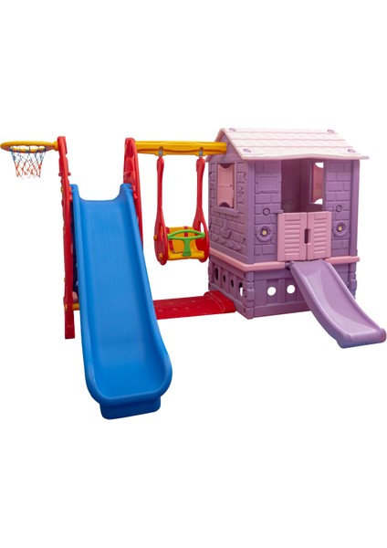 Oyun Evi Büyük Set - Büyük Oyun Parkı - Kaydırak - Salıncak - Çocuk Parkı - Oyun Alanı