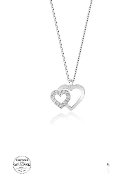 Swarovski Zirconia Kalbimiz 925 Ayar Gümüş Kolye