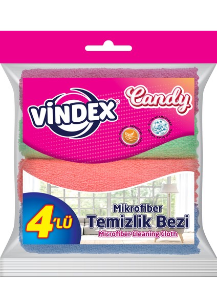 Candy Mikrofiber Temizlik Bezi 4'lü