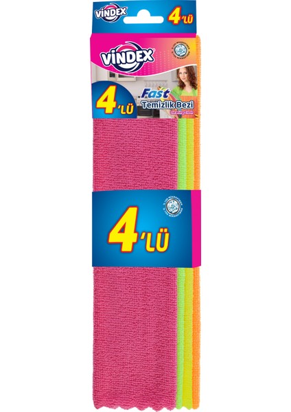 Fast Mikrofiber Bez 4'lü Açık Renk