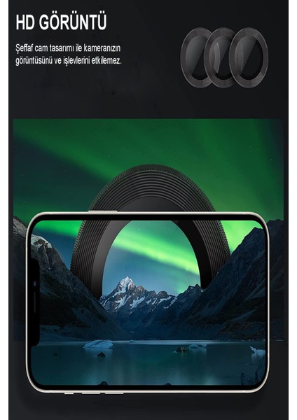 Apple iPhone 13 Pro Max Alüminyum Alaşım Temperli Cam Kamera Lens Koruyucu - Gold fırsatları