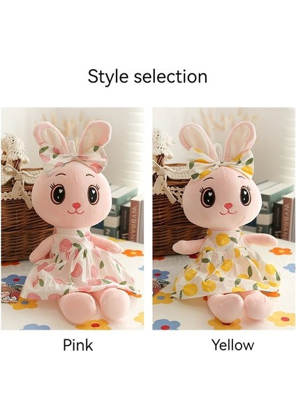 Sevimli Ilmek Tavşan Bebek Peluş Oyuncak Uyku Bebeği Sarı (Yurt Dışından)