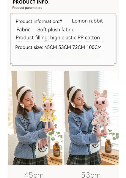 Sevimli Ilmek Tavşan Bebek Peluş Oyuncak Uyku Bebeği Sarı (Yurt Dışından)