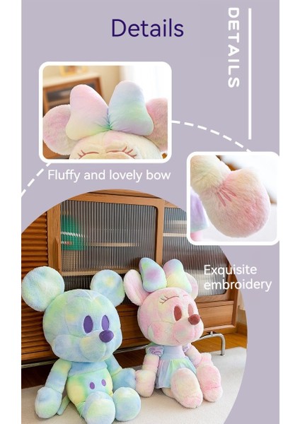 Renkli Mickey Mouse Figürü Minnie Mickey Peluş Oyuncak Mavi (Yurt Dışından)
