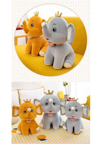 Karikatür Taç Fil Bebek Yastık Dumbo Peluş Oyuncak Sarı (Yurt Dışından)