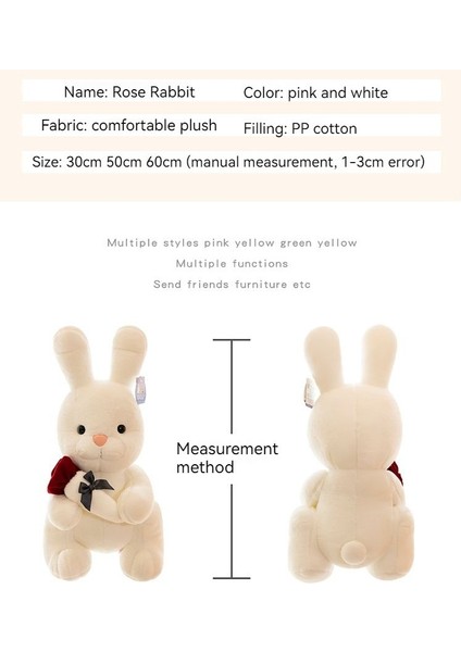 Sevimli Gül Çiçek Tavşan Peluş Oyuncak Bebek Pembe (Yurt Dışından)