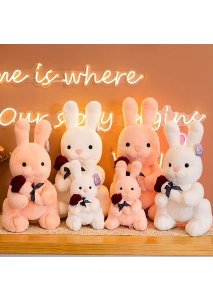 Sevimli Gül Çiçek Tavşan Peluş Oyuncak Bebek Pembe (Yurt Dışından)
